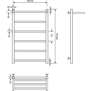 Полотенцесушитель водяной Comfysan Marte-K W-6 80х50 белый матовый