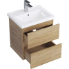 Тумба с раковиной SanStar Тоскана 50, дуб сонома светлый, раковина Kirovit Фостер 50