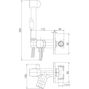 Гигиенический душ Lemark Solo LM7165C со смесителем, С ВНУТРЕННЕЙ ЧАСТЬЮ