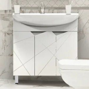 Тумба с раковиной SanStar Каскад 80 белая