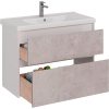 Мебель для ванной Lemark Combi 100, бетон, белая глянцевая