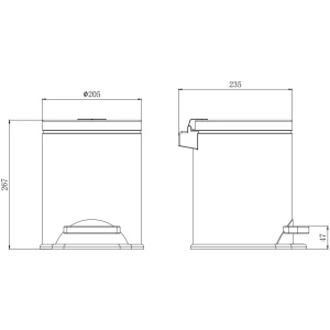 Ведро для мусора Aquatek Вега AQ4016MB черный