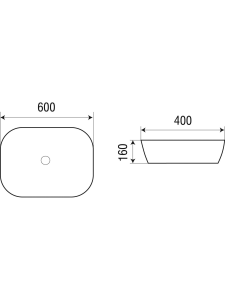 Раковина накладная 610х400х145 WeltWasser ELBACH 21434 (10000003847)