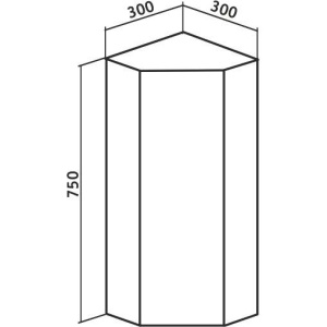 Угловой зеркальный шкаф Runo Эконом мебель Кредо 30