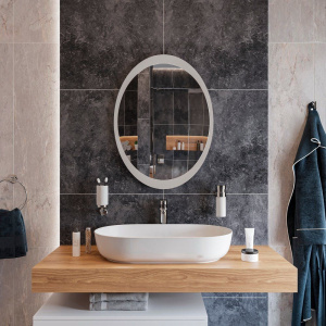 Зеркало DIWO Ярославль, 57 с подсветкой, овальное, сенсорный выключатель, в современном стиле