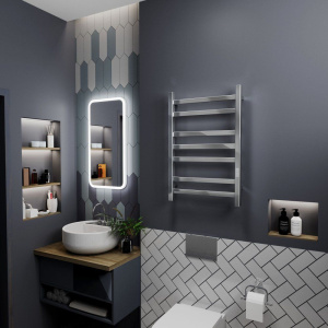 Купить Полотенцесушитель электрический Bauedge Hotel R 50х80, нержавеющая сталь полированная в Москве с доставкой Полотенцесушитель электрический Bauedge Hotel R 50х80, нержавеющая сталь полированная