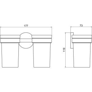 Стакан Акватек Европа AQ4117MB двойной, матовый черный