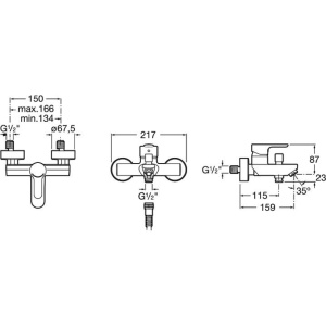Смеситель для ванны с душем Roca L20 5A0209C0M
