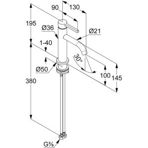 Смеситель для раковины Kludi Nova Fonte Pura 200263915 черный матовый