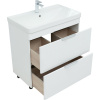 Тумба с раковиной Aquanet Ирис new 70 напольная, 2 ящика
