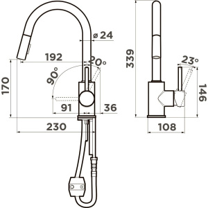 Смеситель для кухни Omoikiri Shinagawa SB-C хром