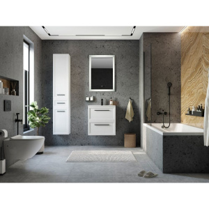 Купить Зеркало STWORKI Эстерсунд, 60 белое матовое, с подсветкой, сенсор на зеркале в Москве с доставкой Зеркало STWORKI Эстерсунд, 60 белое матовое, с подсветкой, сенсор на зеркале