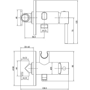 Гигиенический душ IDDIS Spring 003SBR0i08 со смесителем, С ВНУТРЕННЕЙ ЧАСТЬЮ