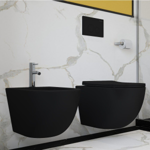 Кнопка смыва Aqueduto Circulo CIR0140, черная матовая