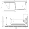 Акриловая ванна Timo Ritta 1775 170x75 см, с каркасом