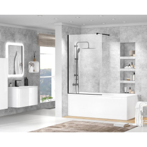 Шторка на ванну Cezares Liberta V-1-90/155-C-NERO