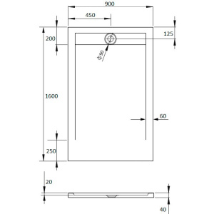 Поддон для душа Radaway Teos F 160x90 white, с сифоном