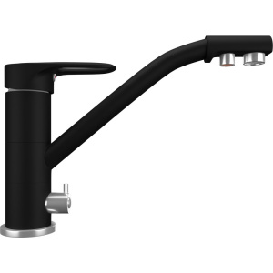 Купить Комплект Мойка кухонная QuartzBond BOND 430 уголь + Смеситель Domaci Солерно UQ-010-07 уголь в Москве с доставкой Комплект Мойка кухонная QuartzBond BOND 430 уголь + Смеситель Domaci Солерно UQ-010-07 уголь