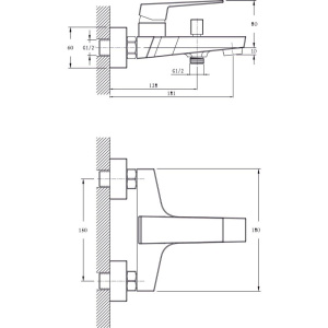 Смеситель для ванны с душем Rush Thira TR3635-44