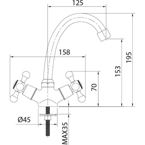 Смеситель для раковины Milardo Duplex DUPSB00M01