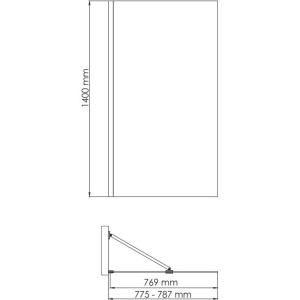 Шторка на ванну Wasserkraft Aisch 55P01-80 Fixed