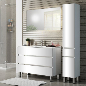 Тумба с раковиной Sanvit Кубэ -3 100 белый глянец