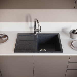 Купить Мойка кухонная Domaci Бьелла DMC-25 черная в Москве с доставкой Мойка кухонная Domaci Бьелла DMC-25 черная