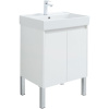 Тумба с раковиной Aquanet Nova Lite 60 белый глянец, с дверками