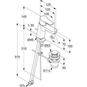 Купить Смеситель для раковины Kludi Pure&Easy 372890565 в Москве с доставкой Смеситель для раковины Kludi Pure&Easy 372890565