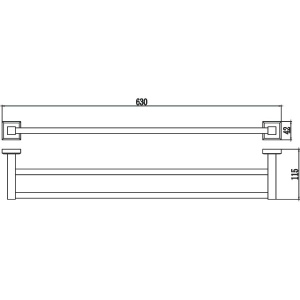 Полотенцедержатель Savol 95 S-609548 двойной, 60 см
