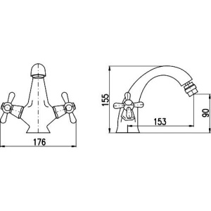 Купить Смеситель для биде Rav Slezak Morava retro MK143.5SM в Москве с доставкой Смеситель для биде Rav Slezak Morava retro MK143.5SM