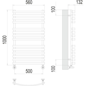 Купить Полотенцесушитель водяной Terminus Капри П14 0 500х100 в Москве с доставкой Полотенцесушитель водяной Terminus Капри П14 0 500х100