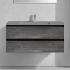Тумба с раковиной Vincea Luka 100, 2 ящика, камень, с серой раковиной