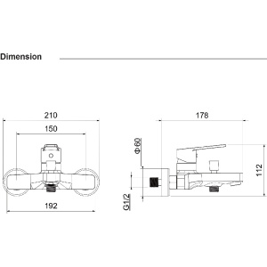 Смеситель для ванны Aquatek Лугано AQ1740CR хром