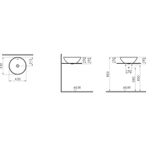 Раковина VitrA Options 4324B083-0012 черная