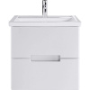 Тумба с раковиной SanStar Ориана 50 подвесная, белая, раковина Kirovit Фостер 50