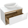 Тумба с раковиной Cersanit Louna 80 со столешницей и раковиной Moduo 55 Leaf