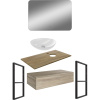 Мебель для ванной DIWO Элиста 100 светлое дерево с раковиной Moduo 55 Leaf
