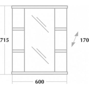 Зеркало-шкаф Onika Глория 60 универсальное
