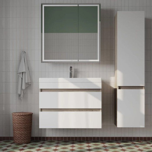 Шкаф-пенал IDDIS Zodiac белый, ясень-шимо