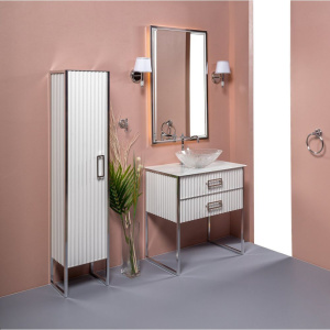 Зеркало Armadi Art Monaco 70 белое, хром, с подсветкой