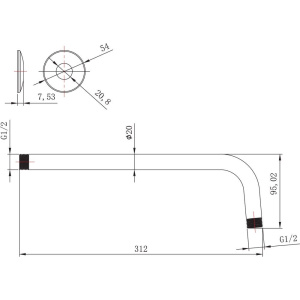 Кронштейн для верхнего душа Lemark LM8029C