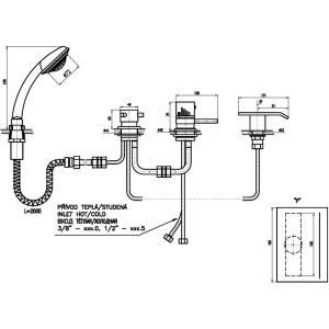 Термостатический смеситель Rav Slezak Termo DT274.5P на борт ванны, хром