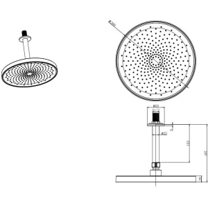 Верхний душ Акватек AQ2070CR 260 мм, хром