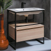 Тумба с раковиной Armadi Art Loft 80 light wood, напольная