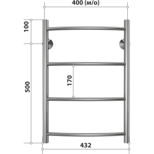 Полотенцесушитель водяной Stelmix П4 40х60, дуга