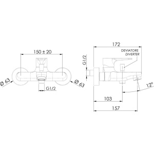 Купить Смеситель для ванны с душем Remer Winner W05 в Москве с доставкой Смеситель для ванны с душем Remer Winner W05