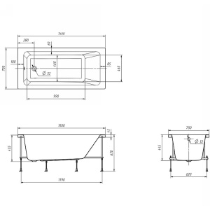Акриловая ванна Roca Leon 150x70 248659000