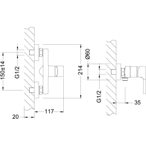 Смеситель для душа Lemark Aura LM0603C