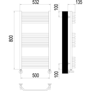 Полотенцесушитель водяной Terminus Виктория П16 500*800